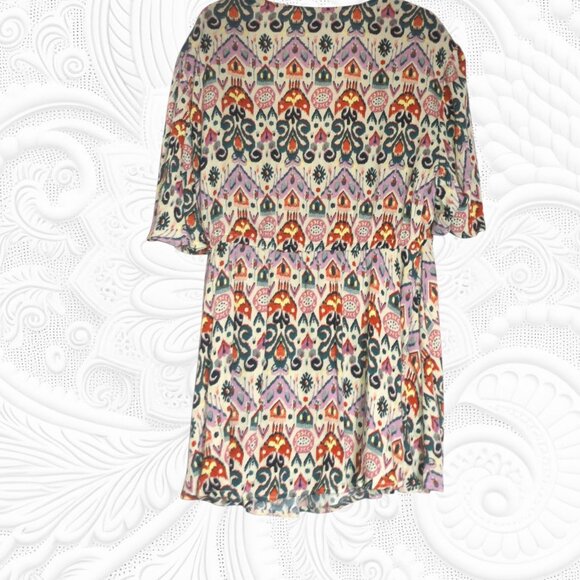 Torrid (Size 0) Plus Size Beige Short Sleeve Wrap Top - 0X - Picture 3 of 3